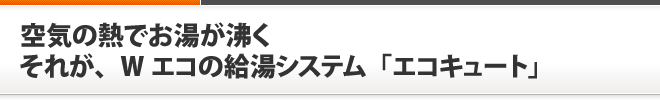 空気の熱でお湯が沸く それが、Wエコの給湯システム「エコキュート」